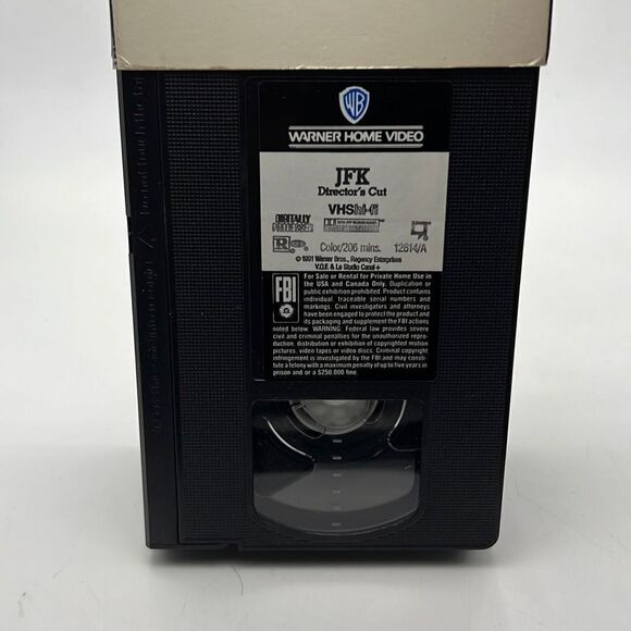 JFK 1991 Movie Directed by Oliver‎ Stone on Vintage VHS - Rated R (Pre-Owned) - Picture 3 of 3